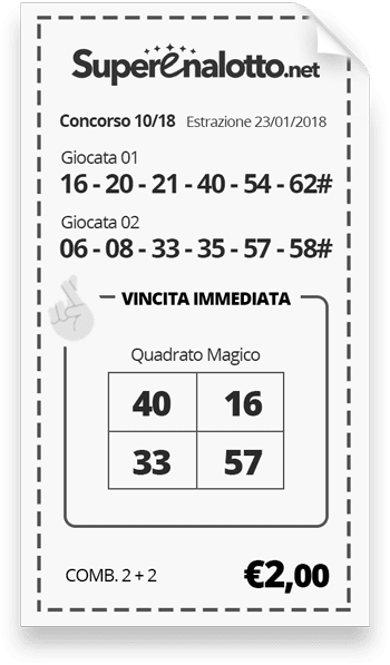 Ricevuta contenente una vincita immediata